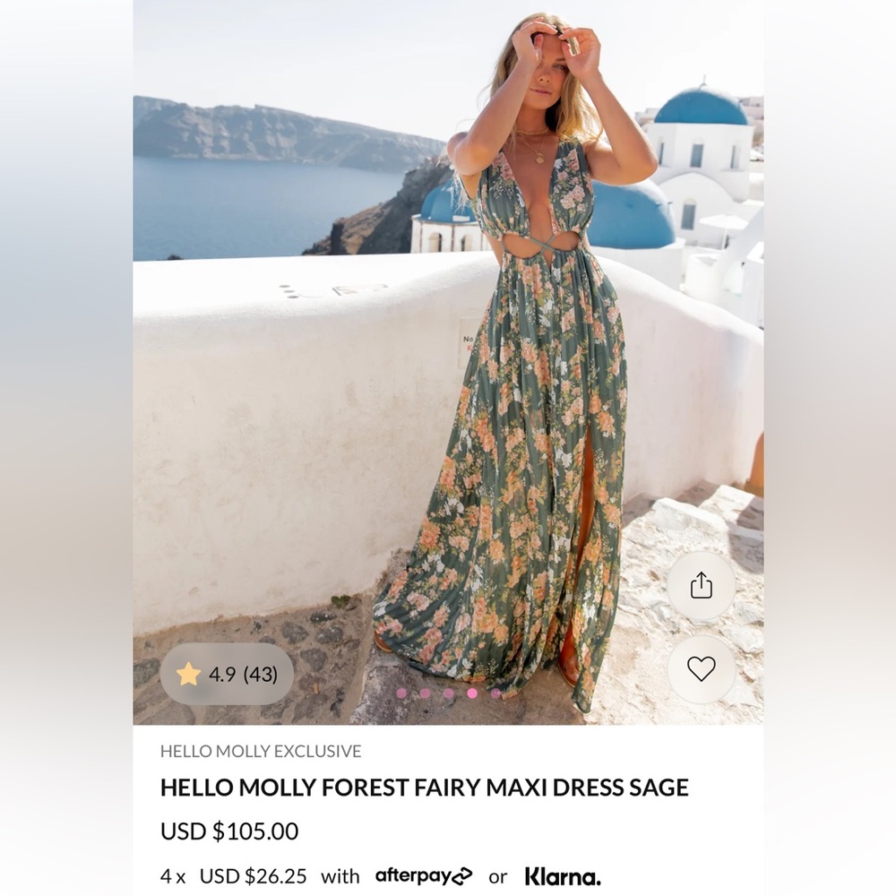 Hello Molly Sage and Peach Maxi Dress